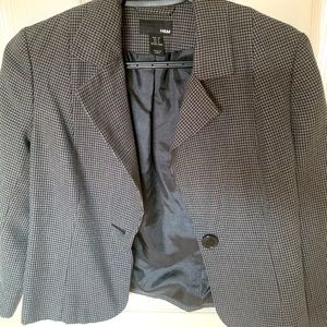 Cropped tweed patterned blazer
